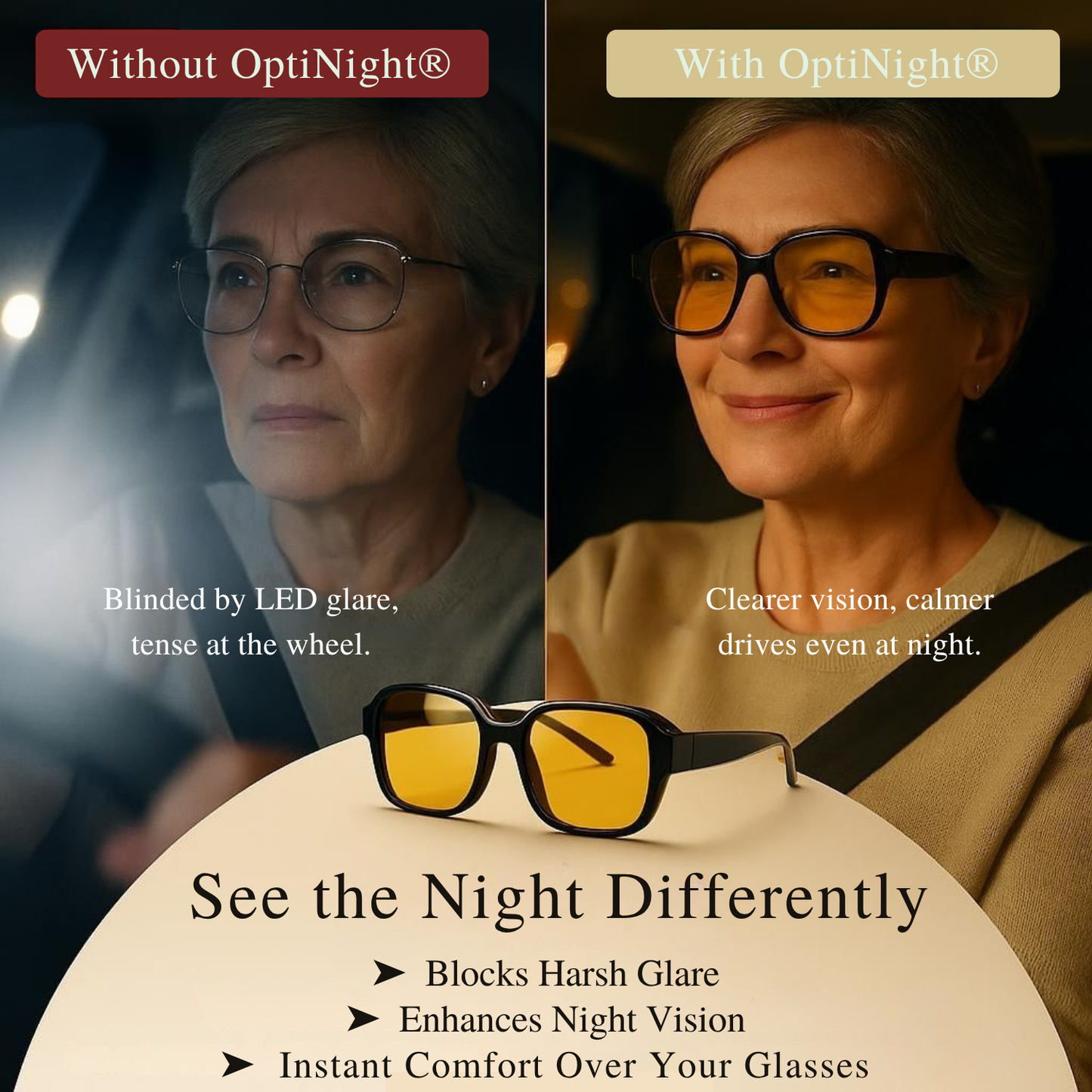 OptiNight® – Anti-Glare Night Driving Glasses